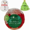 Christmas Bubble Bath Bomb for Kids with Surprise Holiday Squishy Toy Inside by Two Sisters. Large 99% Natural Wrapped Fizzy. Moisturizes Dry Sensitive Skin. Releases Color, Scent, and Bubbl