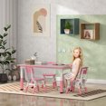 thumbnail image 2 of Qaba Kids Table and 4 Chairs Set with Adjustable Height, Pink, 2 of 9