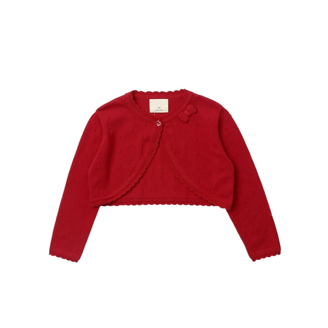 dPois Tricot pour Enfants Boléros Veste à un Bouton Cardigan Court pour Fille Robe Couverture Rouge 80