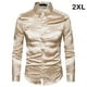 thumbnail image 3 of Sonducket Camisa Transpirable Para Hombre Satén Con Mangas Largas - Trabajo Boda O Casa Camisa Para Hombre Formal Manga Larga Grande Camisetas caqui 2XL, 3 of 6