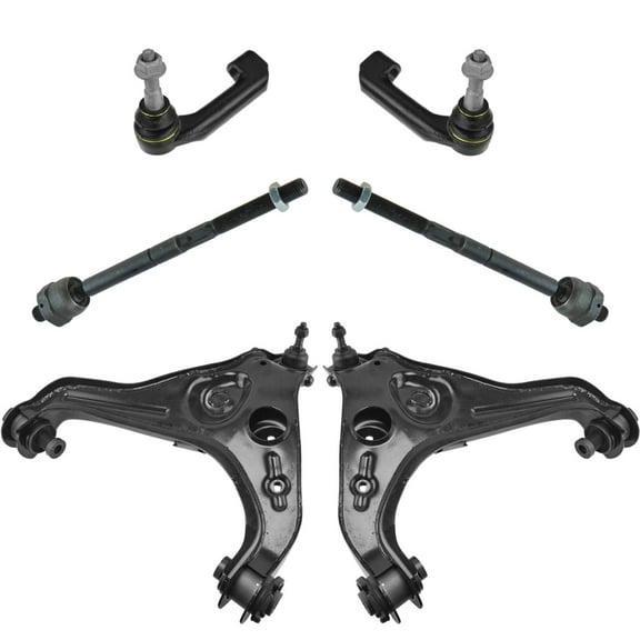 TRQ 6pc Kit Front Lower Control Arm w/ Ball Joint Inner & Outer Tie Rod for Ford PSA70015