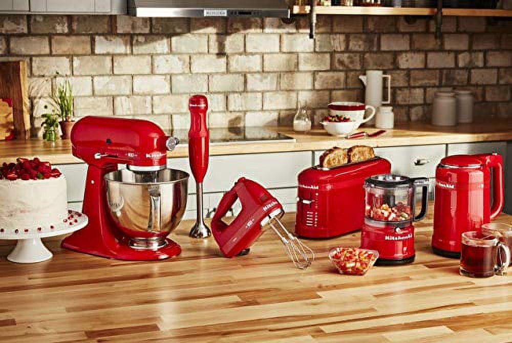 Restored KitchenAid RRKHM7SD 100 Year Limited Edition Queen of Hearts Hand Mixer, 7 Speed, Passion Red (Refurbished)