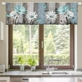 thumbnail image 4 of Farmhouse Floral Kitchen Valances for Windows Curtain Bathroom Living Room Bedroom Laundry Room Teal Daisy Flower Kitchen Curtains Valances Window Topper Curtain Short 1 Panel (55x18 Inch), 4 of 4