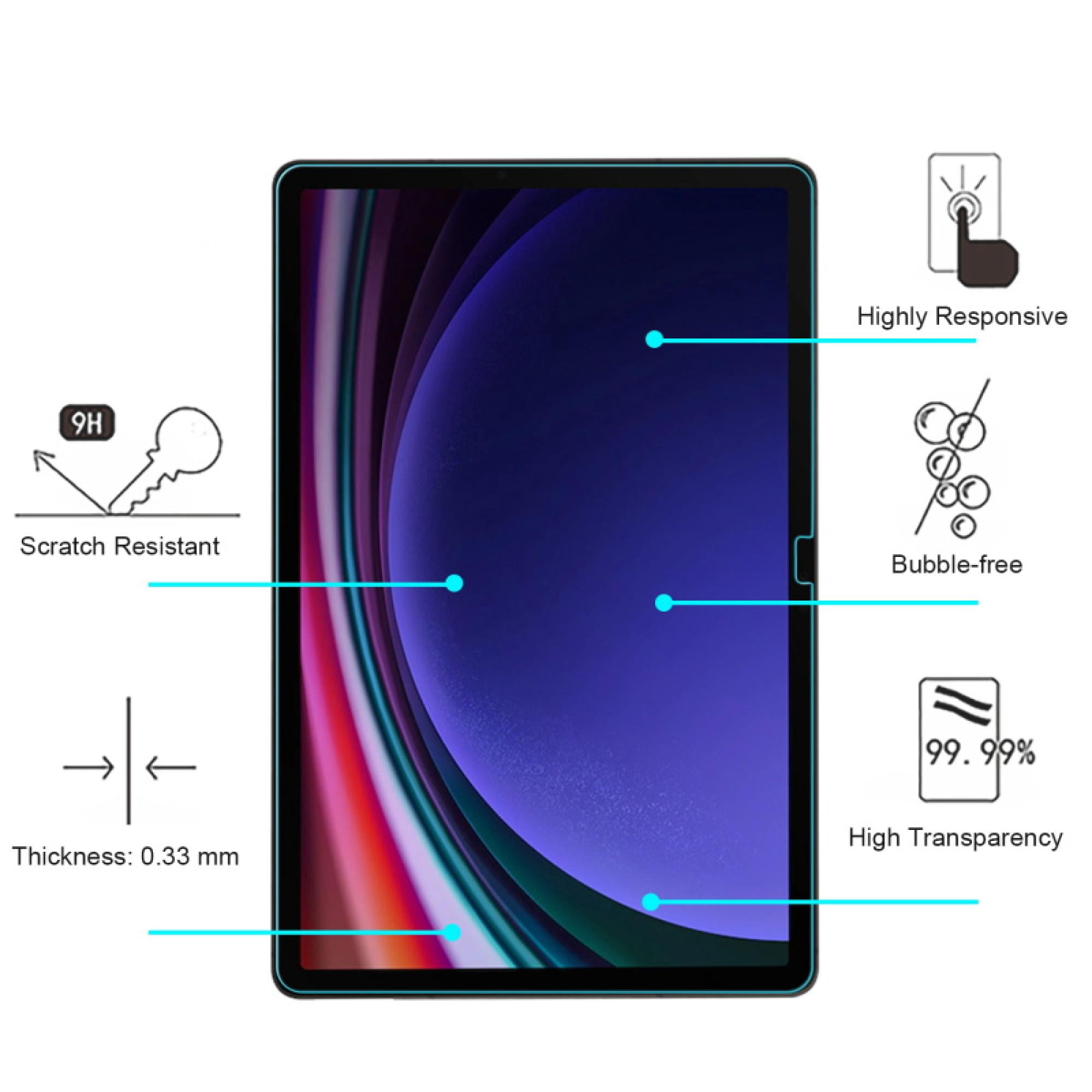 Rugged Case with Kickstand & Tempered Glass Protector for Samsung Galaxy Tab S9/S10+ 12.4" – Shockproof Cover + Screen Guard Combo, Black