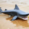 thumbnail image 4 of 11 Inch Large Tiger Shark Toy, Plastic Ocean Animal Figurine Realistic Sea Creature Figure Educational Toy Great for Bath Pool Toy, Cake Topper, Party Favor, 4 of 5