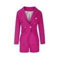 thumbnail image 4 of Summer Saving Wycnly Blazer Set for Women Office Business Opem From Button Blazer Coat High Waist Short Set Casual 2 Piece Suits Set under $5, 4 of 6