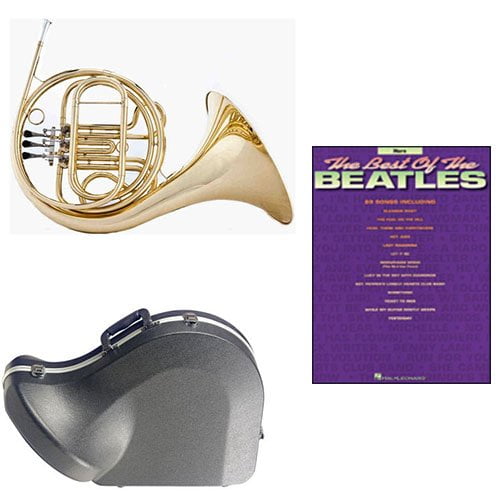 Band Directors Choice Single French Horn in F - Best of The Beatles Pack; Includes Student French Horn, Case, Accessories & Best of The Beatles Book