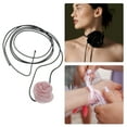 thumbnail image 3 of Unique Bargains 1Pc Choker Necklace Delicate Satin Rose Tie Wrap Around Wrist Bracelet Pink, 3 of 6