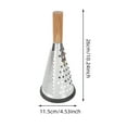 thumbnail image 2 of 3-Function Stainless Steel Conical Cheese Grater with Wooden Handle - Versatile Vegetable Shredder with Non- Rubber Base - Rose Gold, 2 of 3