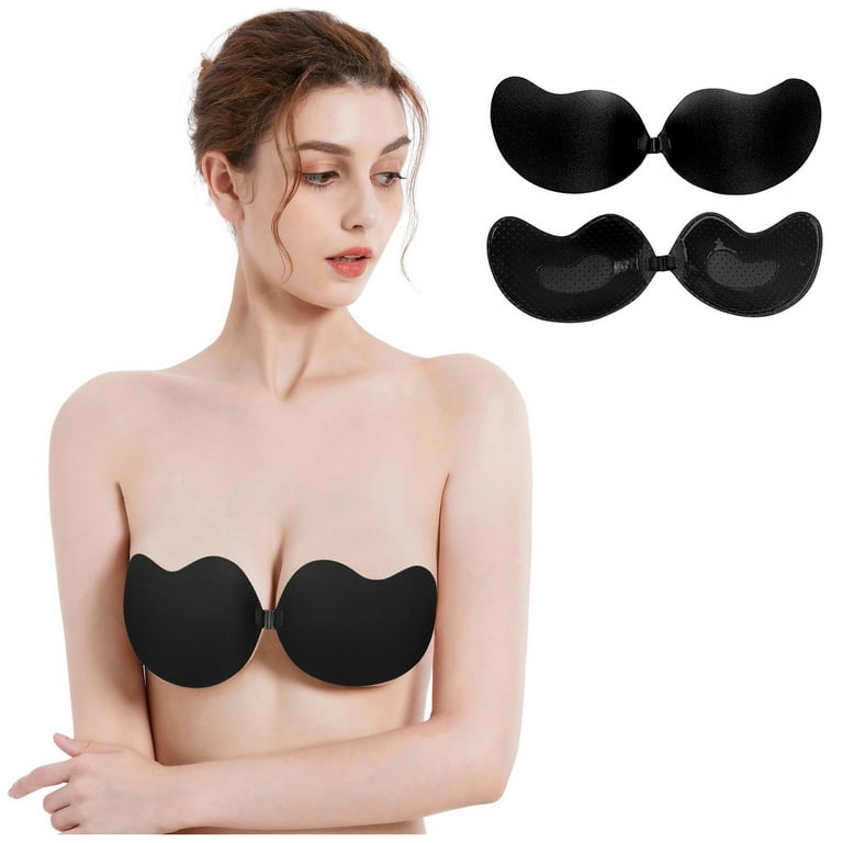 Womens Lace-Up Self Adhesive Stick On Push Up Bra Invisible Straps