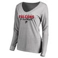 thumbnail image 2 of Women's Ash Atlanta Falcons Iconic Collection Script Assist Long Sleeve V-Neck T-Shirt, 2 of 3