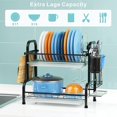 thumbnail image 2 of Dish Drying Rack, 304 Stainless Steel 2-Tier Dish Rack with Utensil Holder, Cutting Board Holder and Dish Drainer for Kitchen Counter, 2 of 6