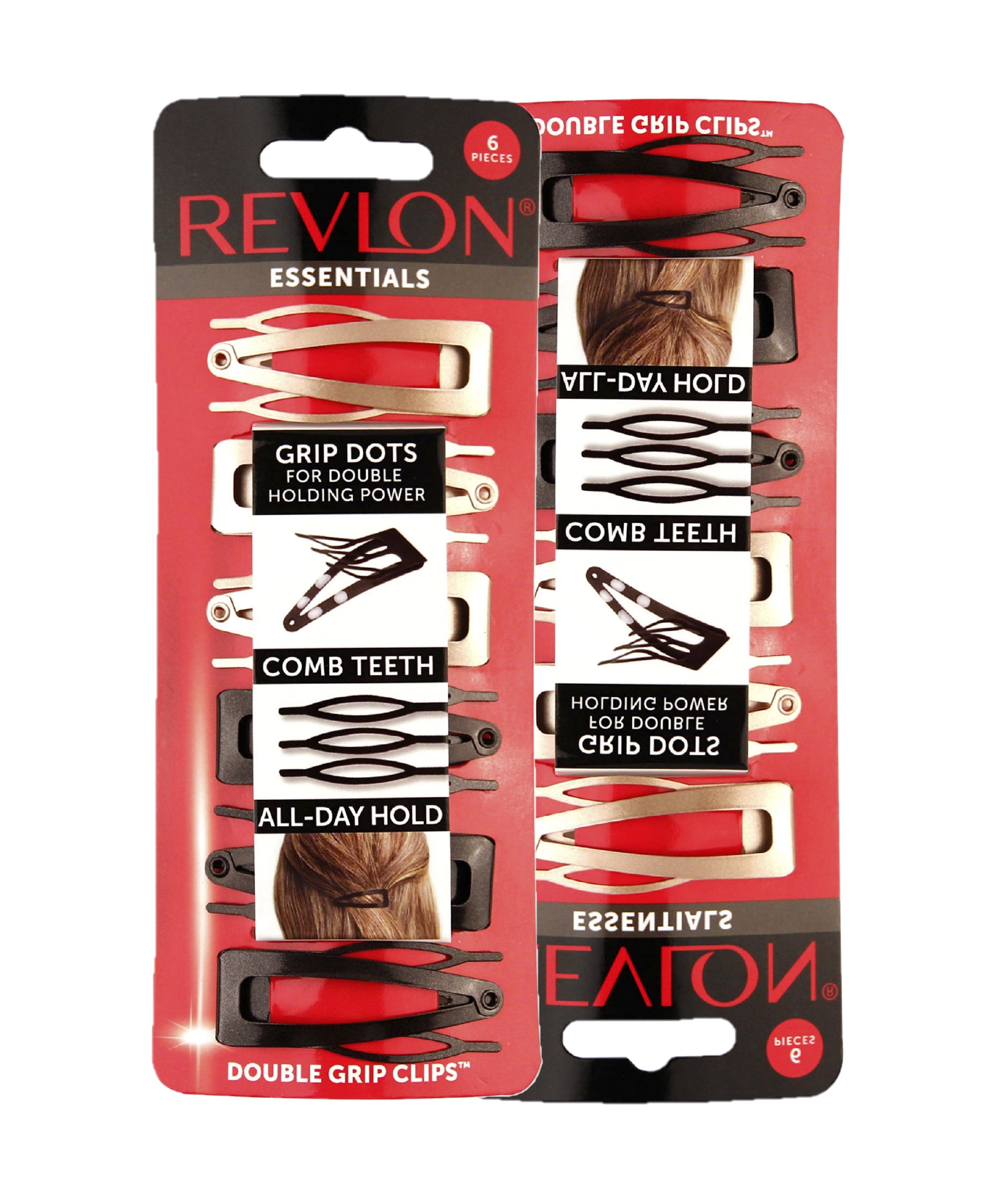 Revlon Neutral Double Grip Hair Clips, 6 x 2 = 12 count