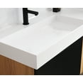 thumbnail image 3 of Lugano 55" Matte Black Glass and Maple Wall Mount Bathroom Vanity, 3 of 9