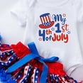 thumbnail image 4 of TOWED22 4th of July Baby Girl Outfits Summer Clothes Newborn Ruffled Romper American Flag Dress with Bow Headband 0-18 Months(Watermelon Red,0-3 M), 4 of 4