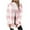 Pink, variant on Women's Fleece Plaid Jacket Long Sleeve V Neck Coats Open Front Sherpa Shacket Fall Winter Warm Outwear
