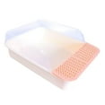 thumbnail image 3 of Open Tray Durable Sandbox for Small Animals Indoor Cats Bunny Pink White Small, 3 of 7