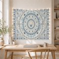 thumbnail image 5 of Coastal Seashell Mandala in Blue Ocean Waves, Tranquil Boho for Sea Lovers, Beach House Decor, Housewarming Gift, Tapestry Wall Hanging for Bedroom, Living Room and Dorm, 5 of 7