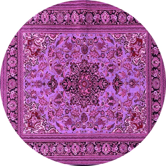 Ahgly Company Indoor Round Animal Pink Traditional Area Rugs, 4' Round