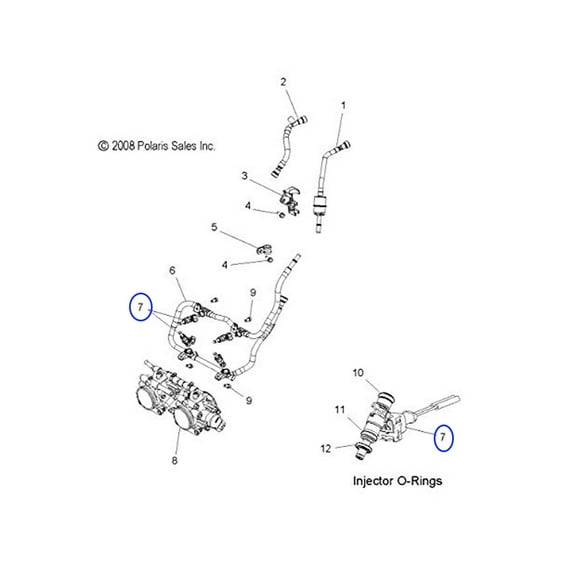 Polaris 2203575-053 Kit-Injector My08 800Sdi Ylw SwitchBack RMK IQ Dragon 800