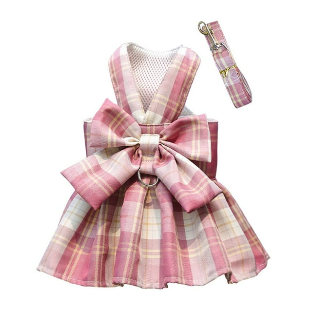 Lattice Dog Dress Clothes Classic Dog Collars And Harnesses Leash Rope For Small Medium Puppy Chihuahua Clothes Yorkie