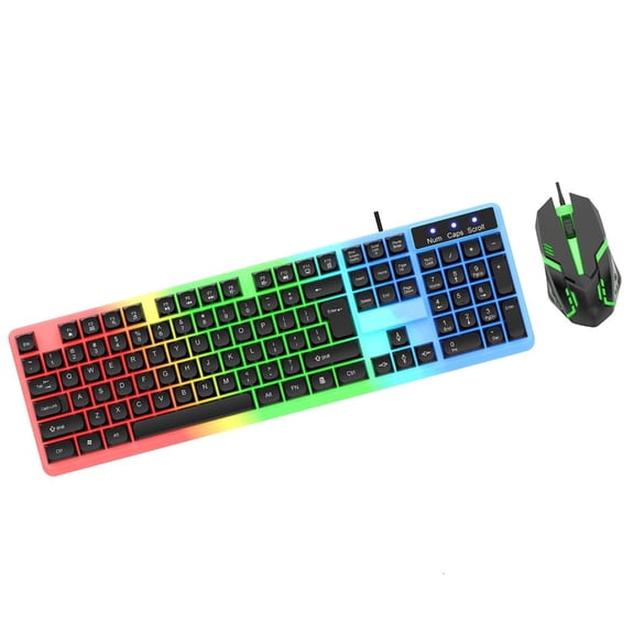 104 Keys Gaming Keyboard and Mouse Combo with LED Backlit Quiet Computer Keyboard PC Keyboard USB Corded Keyboard