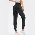 thumbnail image 3 of Women's Joggers Pants High Waisted Slim Fit Workout Pants Casual Solid Color Fitness Pants with Pockets Black,M, 3 of 5