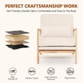 thumbnail image 5 of Mid-Century Accent Chair with Curved Wood Armrests & Lumbar Pillow, Upholstered Living Room Armchair, Comfy Reading Lounge Chair for Bedroom (Beige), 5 of 9