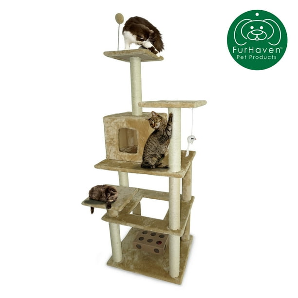 FurHaven Pet Cat Tree Tiger Tough Cat Tree House Furniture for Cats