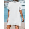 thumbnail image 2 of CUPSHE Women's V Neck Cover Up Dress Short Sleeve Semi-sheer Beach Mini Dress, 2 of 5