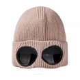 thumbnail image 1 of BR Gorro de Lana de Punto Beige para Hombre y Mujer - Estilo Aviador Otoño/Invierno, 1 of 5
