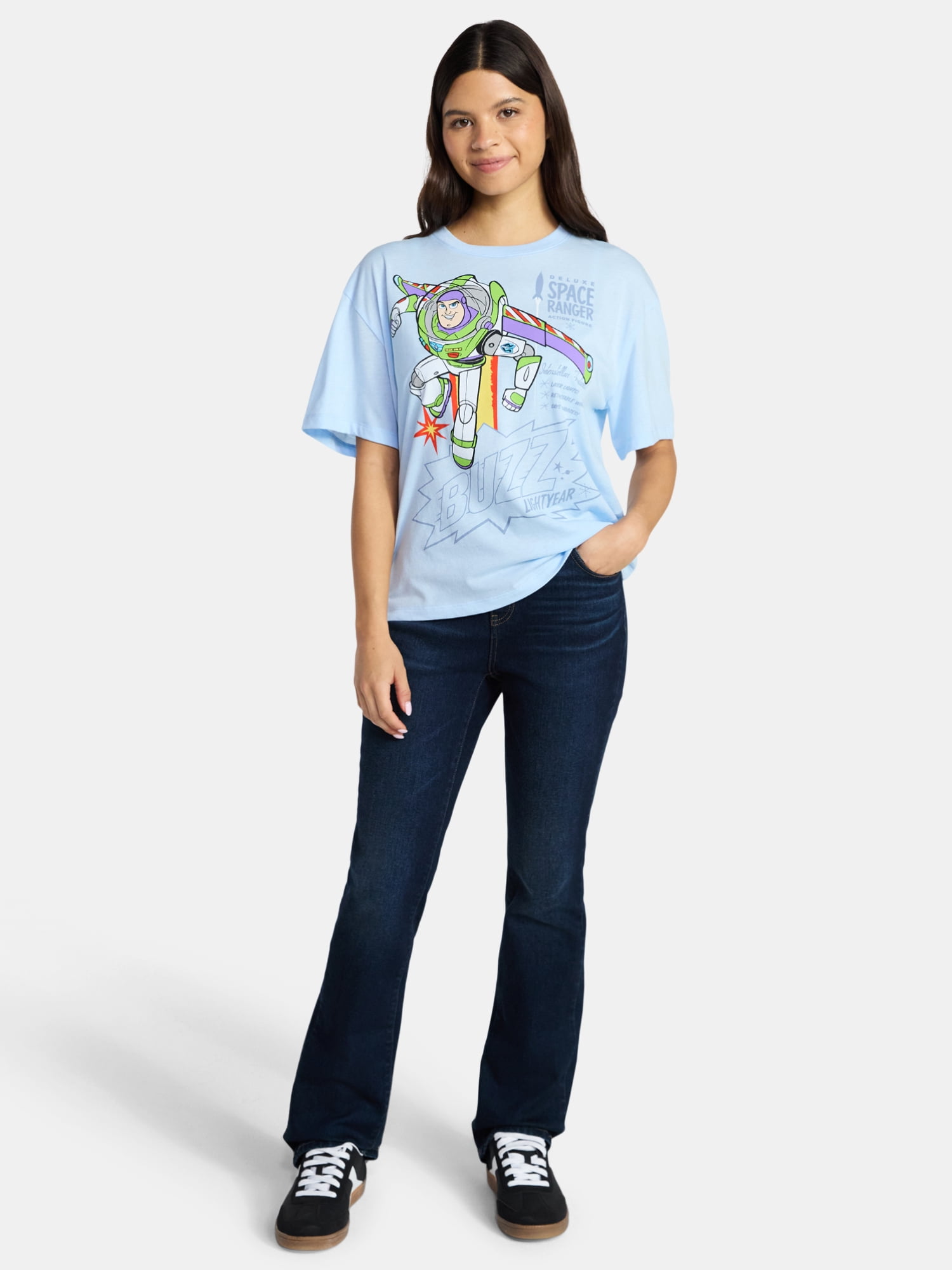 Toy Story Buzz Lightyear Women's Graphic Tee with Short Sleeves, Sizes XXS-XXL