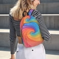 thumbnail image 7 of Casual Canvas Backpack Without Interlayer Large Capacity Stick Bag Design For Outdoor Shopping Office Outdoor Sports Rosybrown Tie-Dye Background Vibrant Colors And Swirling (2) Small, 7 of 7
