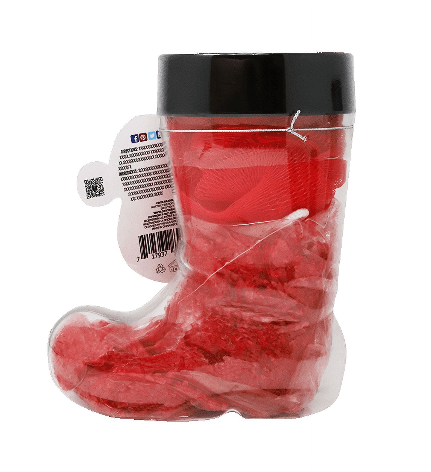 Onyx Bathhouse Red Velvet Bath Boot with Bath Salts and Loofah - 3 PC