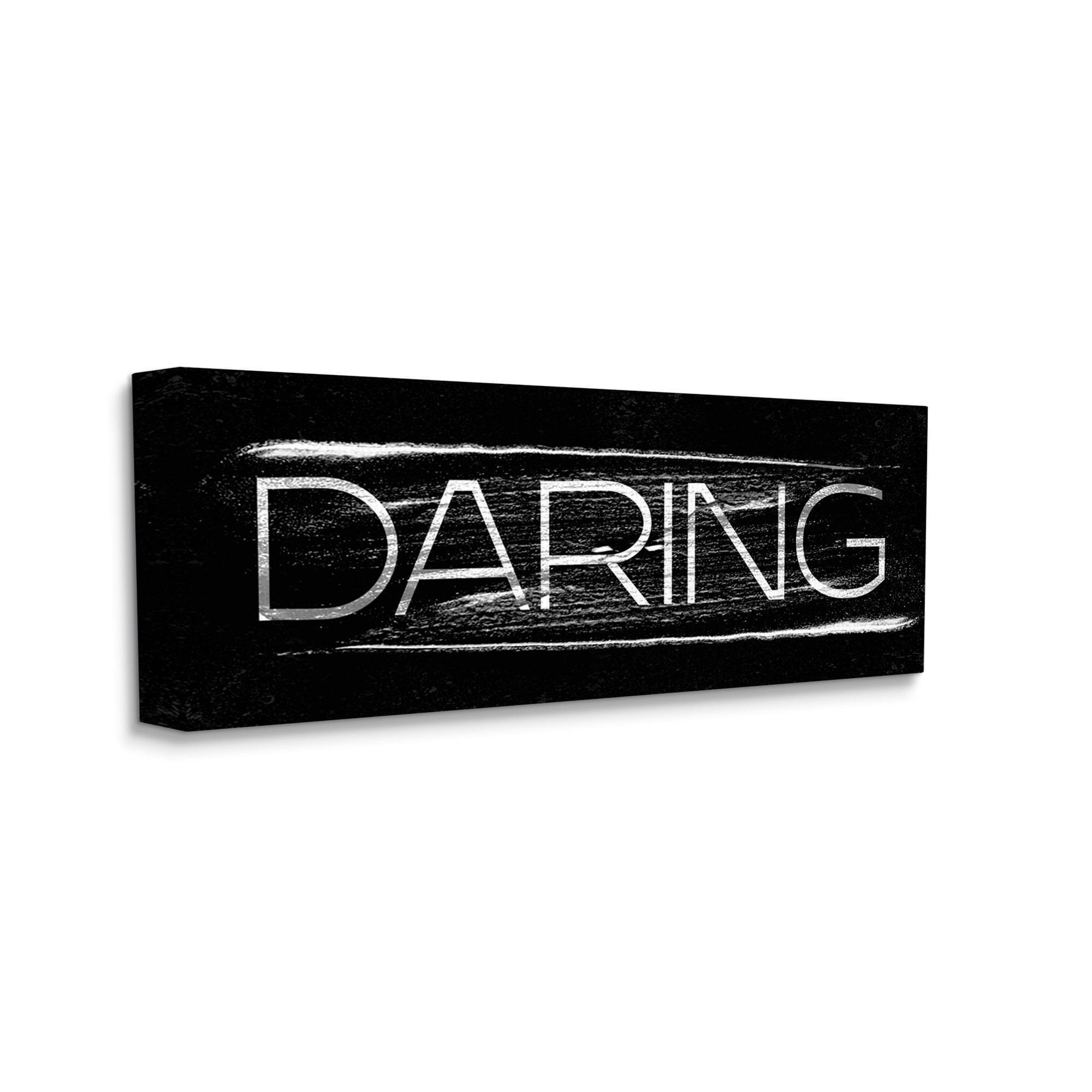 Stupell Industries Bold Daring Text Black White Paint Stroke Inspired Canvas Wall Art by Daphne Polselli