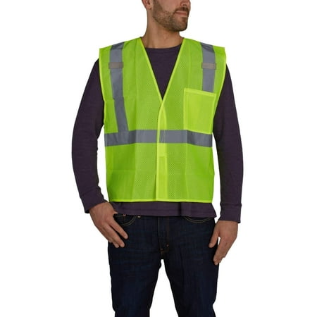

Utility Pro Men s Reflective Class 2 Safety Hi Vis Mesh Vest Yellow Medium