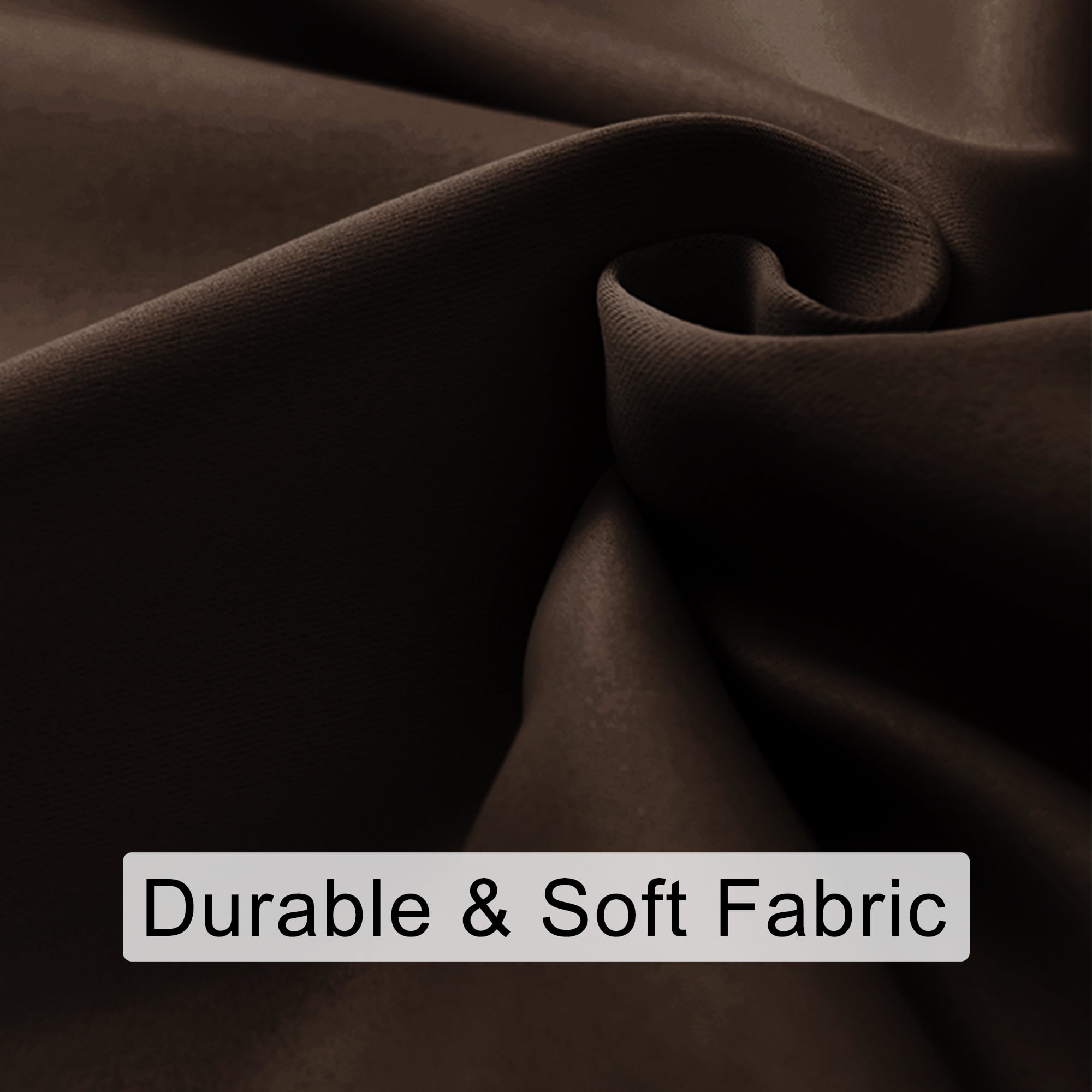 JIUZHEN Short Curtains Half Window Curtains for Bedroom - Cafe Room Darkening Privacy Energy Saving Blackout Curtain Panels for Bathroom, Set of 2 Panels with Tiebacks, 38 x 45 Inch Length, Brown