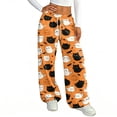 thumbnail image 4 of Trgacdwlo Halloween Pajama Pants Women Loose Fit Sleepwear Lounge Bottoms Ghost Graphic Spooky Fall Cozy Comfy Pj Bottoms for Women, 4 of 5