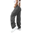 thumbnail image 6 of Axiiglly Cargo Pants Women Button Zip High Waist Work Pants with Multi Pockets Plus Size Climbing Hiking Athletic Trousers S-3XL, 6 of 9