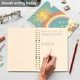 thumbnail image 4 of FORMRS 1-Subject Spiral Notebook 8" x 5" College Ruled 60 Refillable Sheet A5 Hard Cover, Retro Beige Rainbow, 4 of 7