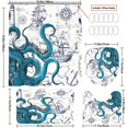thumbnail image 4 of 1pc Animal Print Octopus Shower Curtain with 12 Hooks and Non-Slip Bathroom Rug - Waterproof Toilet Lid Cover Pad and U-Shape Mat for Bathroom Decor, 4 of 5