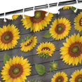 thumbnail image 3 of Sunflower and Plank Grey Pattern Modern Waterproof Shower Curtain Set with 12 Hooks, Washable Decorative Bathroom Shower Curtain, 3 of 6