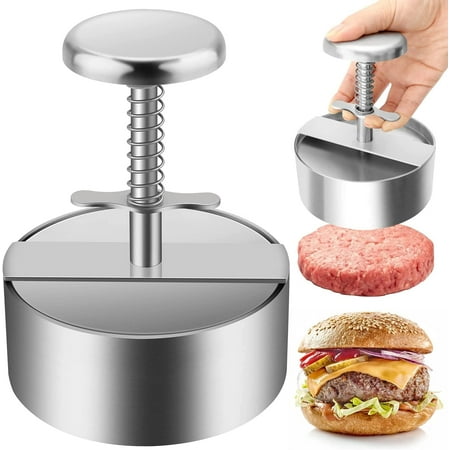 

Burger Press Premium Stainless Steel Hamburger Press Adjustable Burger Press Patty Maker Non-Stick Pattie Maker Patty Former for Parties Dinner BBQ