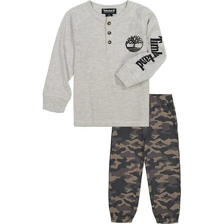 Timberland Boys Thermal Henley Camo Jogger Set Assorted 3-6 Months
