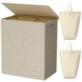 thumbnail image 1 of Wowlive Cesto Para La Colada Doble De 154 L Con Tapa Y Bolsas De Lavandería Extraíbles, Cesto Grande Para Ropa Sucia, Cesta Plegable De 2 Secciones Para La Colada, Almacenamiento Para Dormitorio, Baño, 1 of 7