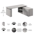 thumbnail image 3 of Scranton & Co Engineered Wood 72W x 30D Standing Desk with Storage in Gray, 3 of 8