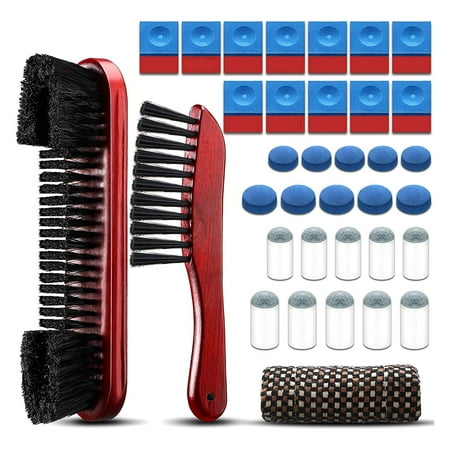 

Billiards Cleaning Pool Table Cleaner Felt Brush Kit Include Rail Brush 12 Pool Cue Chalk Square 20 Pool Cue Tip Brown