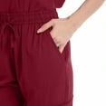 thumbnail image 5 of APEXFWDT Women's 2-Piece Scrub Set - V-Neck Short Sleeve Scrub Top + Cuffed Jogger Pants with Pockets Medical Workwear,XXL,Wine, 5 of 5
