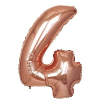 BalsaCircle 40" Rose Gold Number 4 Mylar Foil Plain Balloon Wedding Event Birthday Party