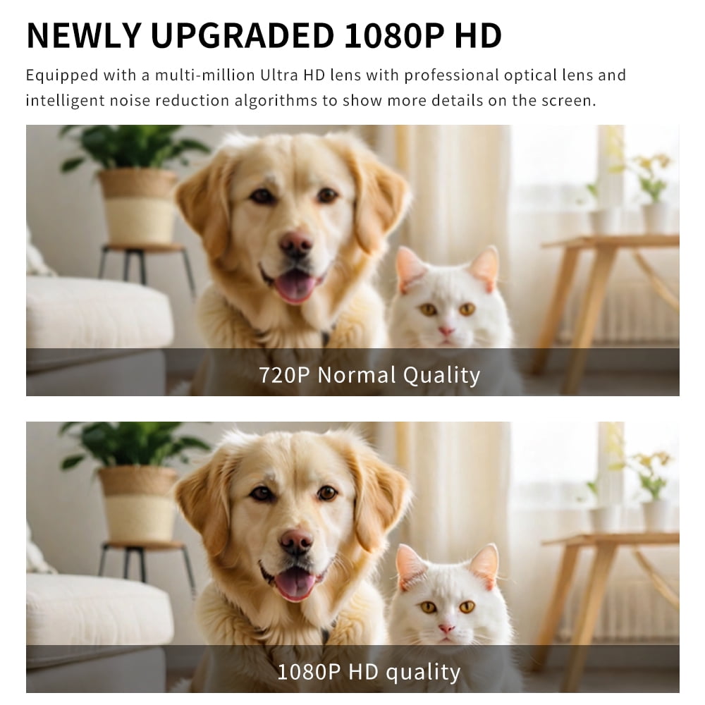 Wireless Security Camera, Battery Powered 1080P Indoor Camera with Motion Detection Alert, Cloud Storage & MicroSD Card, Small Home Camera for Pet Baby Monitoring, Works with WiFi